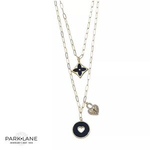 Park Lane Gold and Black Beverly Layered Necklace